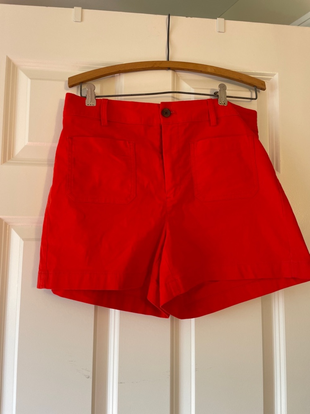 J. Crew Red Patch-Pocket Cotton Shorts